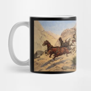 Stagecoach Under Attack - Vintage Western American Art Mug